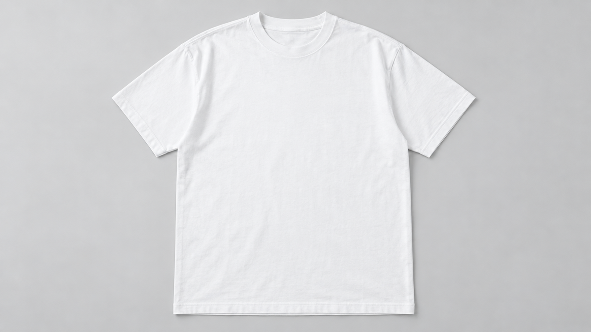 Blank white Gildan Heavy Blend t-shirt ready for custom printing