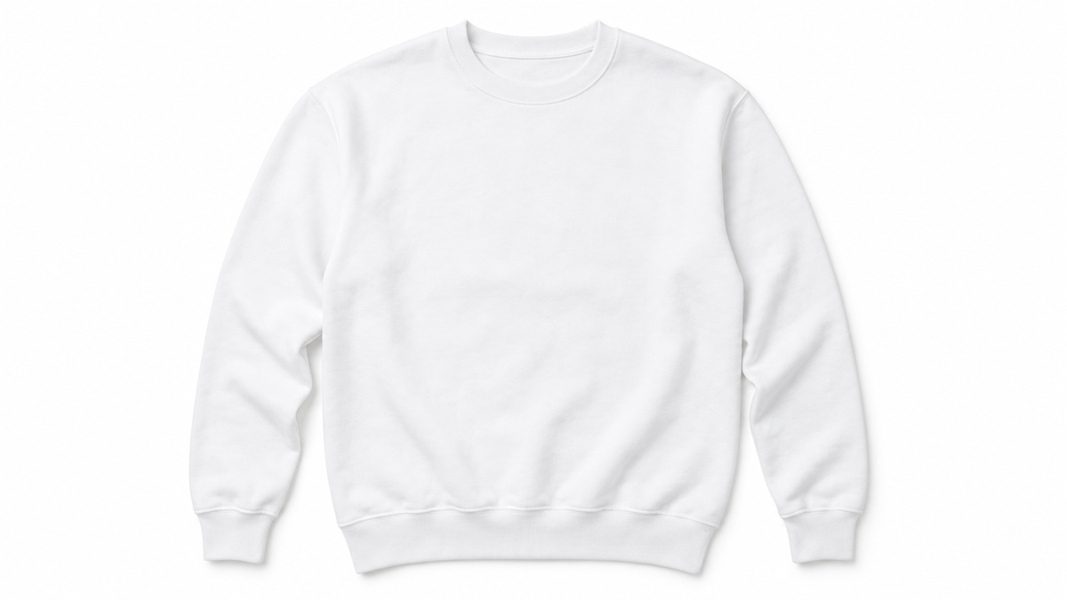Blank white crewneck sweatshirt