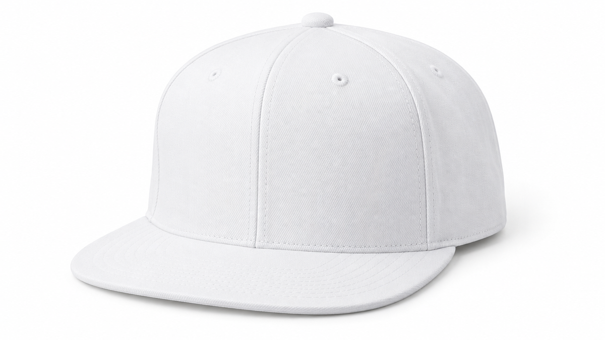 Blank white snapback hat