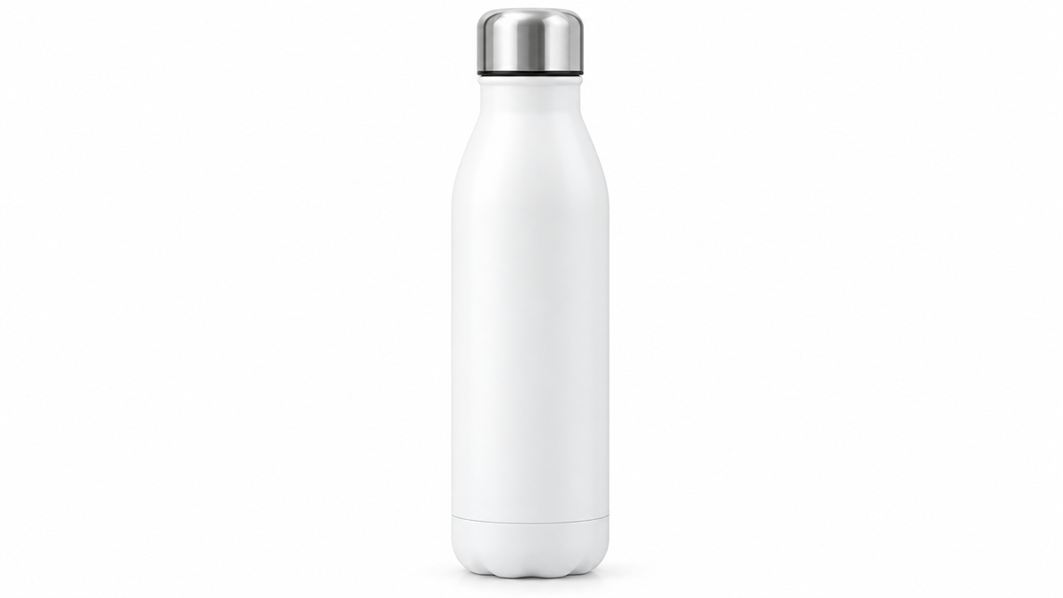 Blank white water bottle