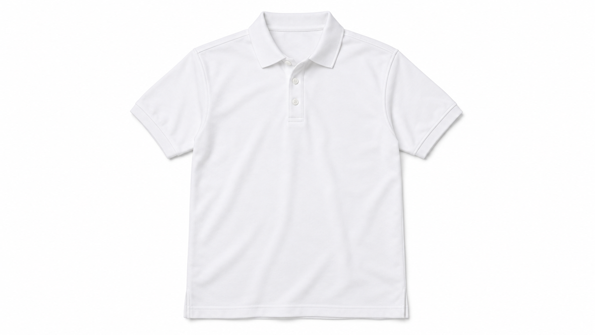 Blank white polo shirt