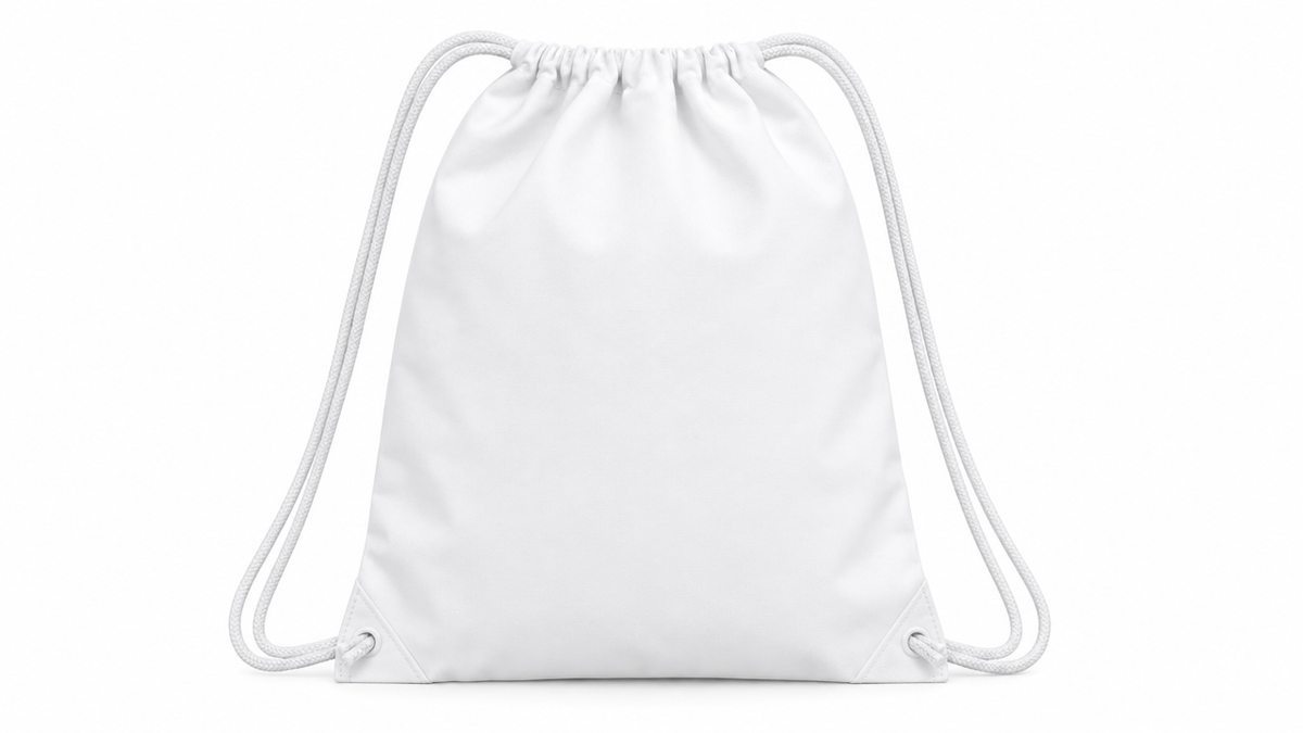 Blank white drawstring bag