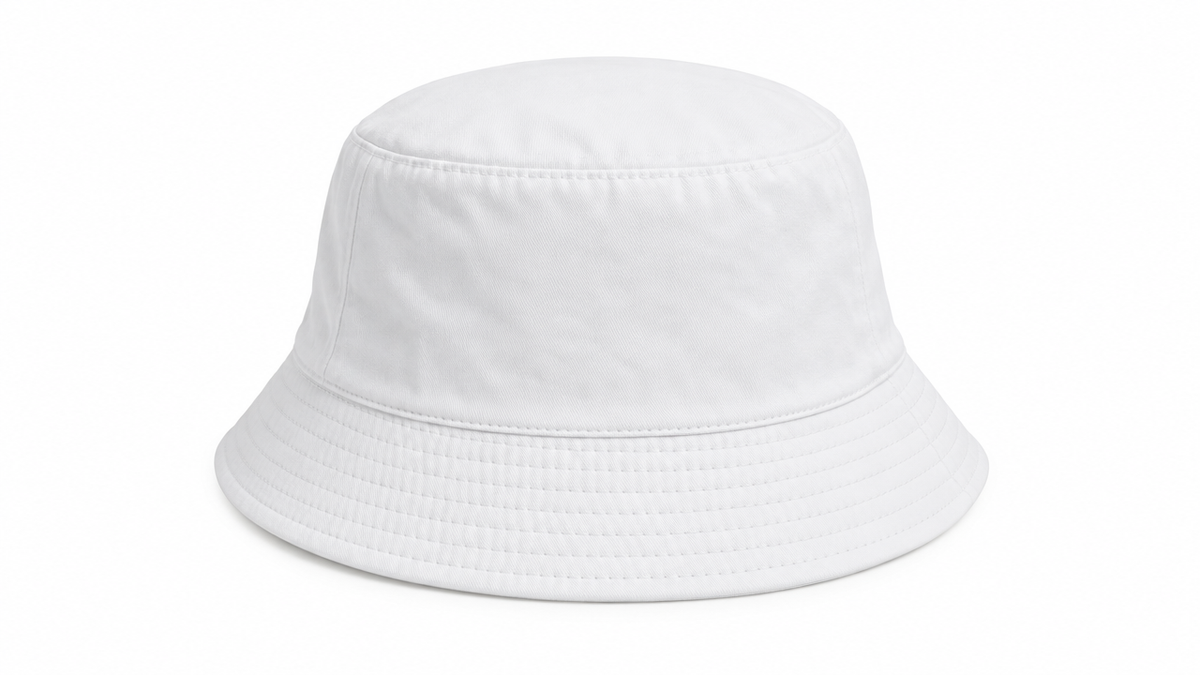 Blank white bucket hat