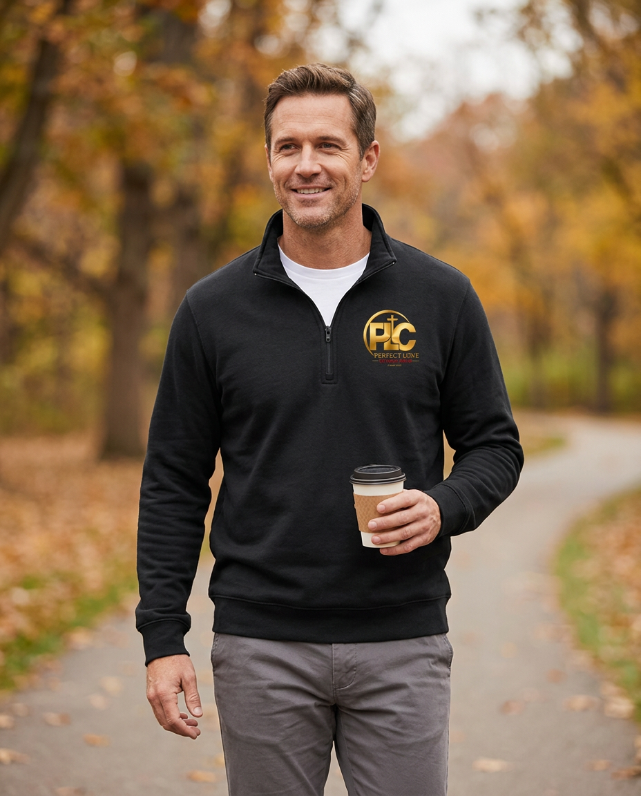 PLCC 1/4 Zip Pullover Sweatshirt (Gold) - lifestyle photo