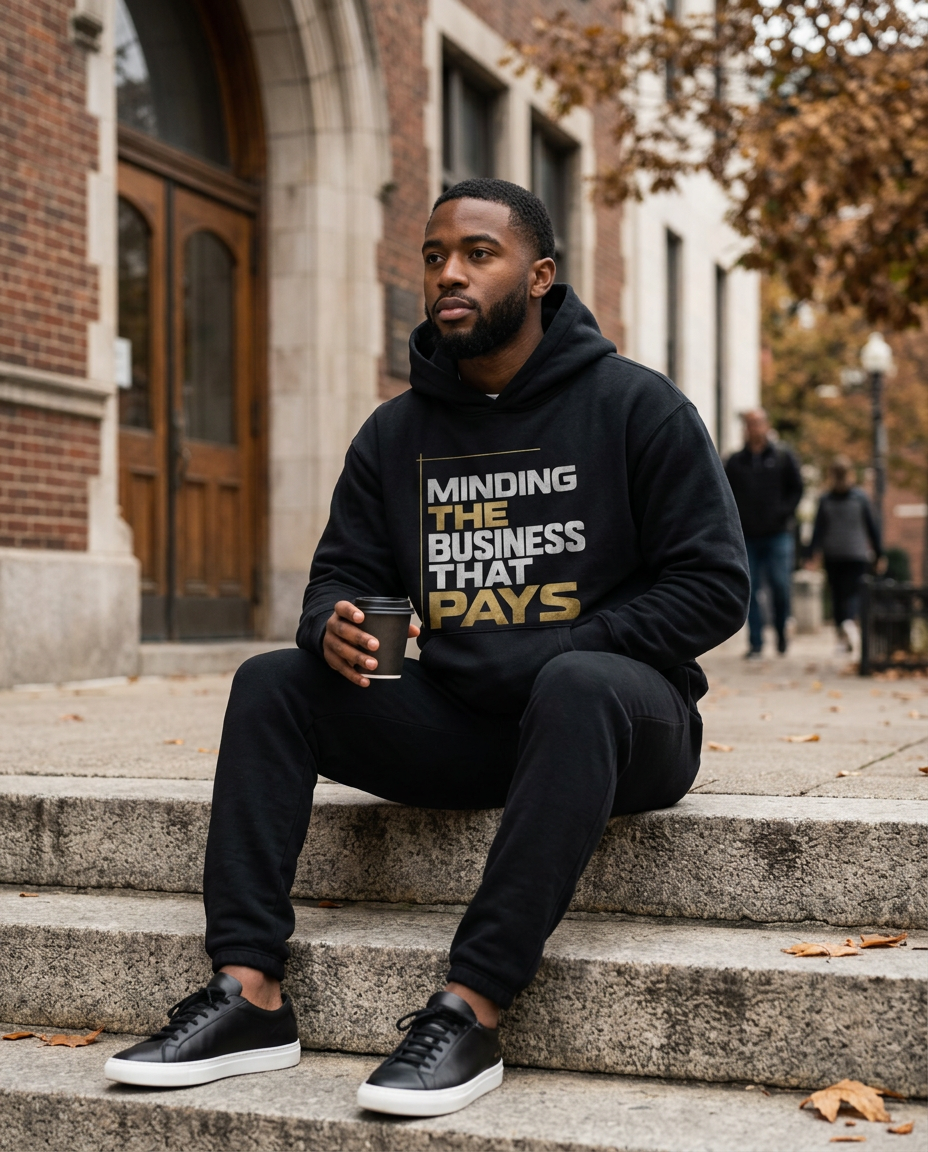 Minding Business 445GSM Unisex Fall&Winter Loopback Hoodie - lifestyle photo
