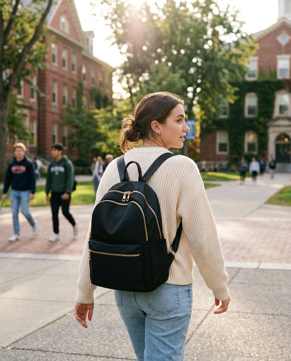 Oxford Cloth Backpack Bag - lifestyle photo