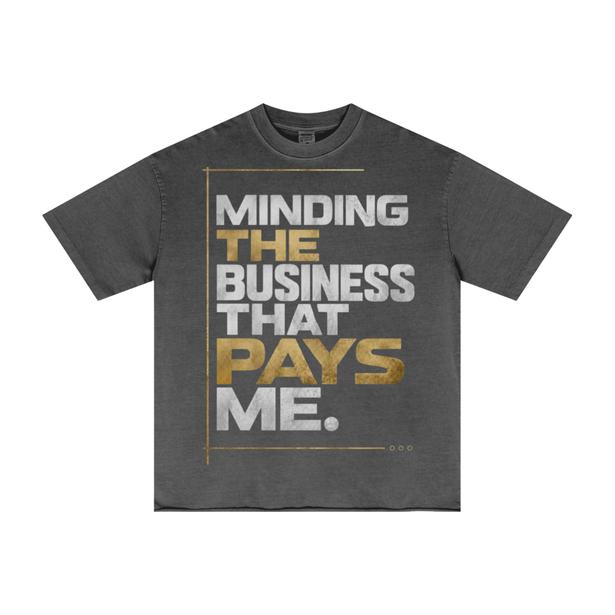 275GSM Men's Double-Yarn Raw-Edge Pigment-Wash T-Shirt Dark grey