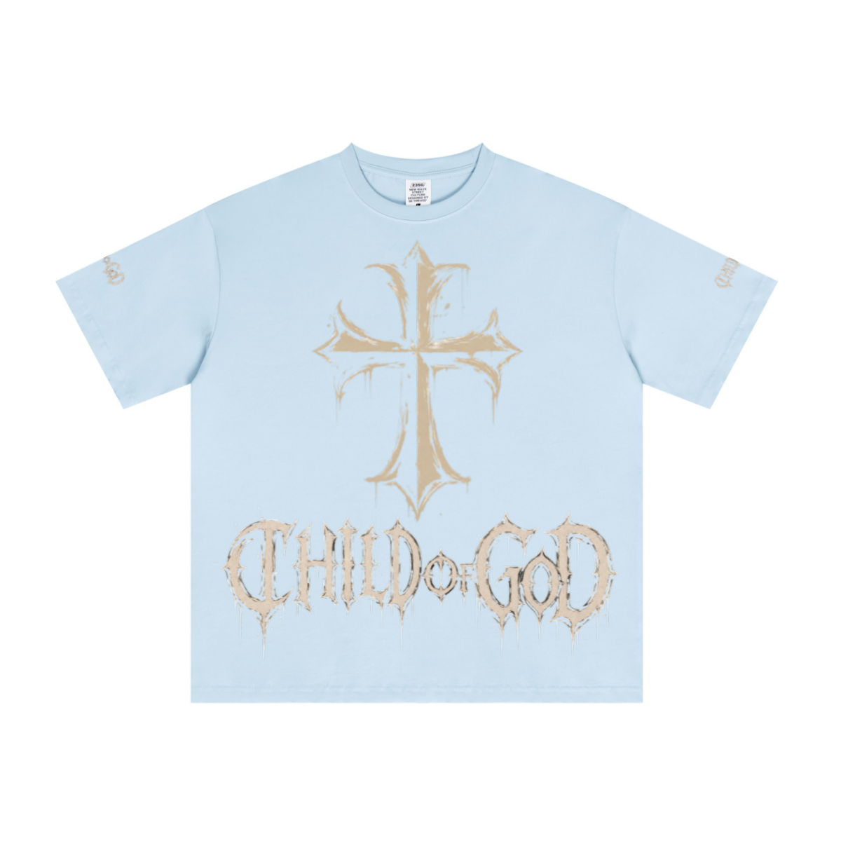 235GSM Men's Low-Shrink Cool-Touch Cotton T-Shirt Light blue