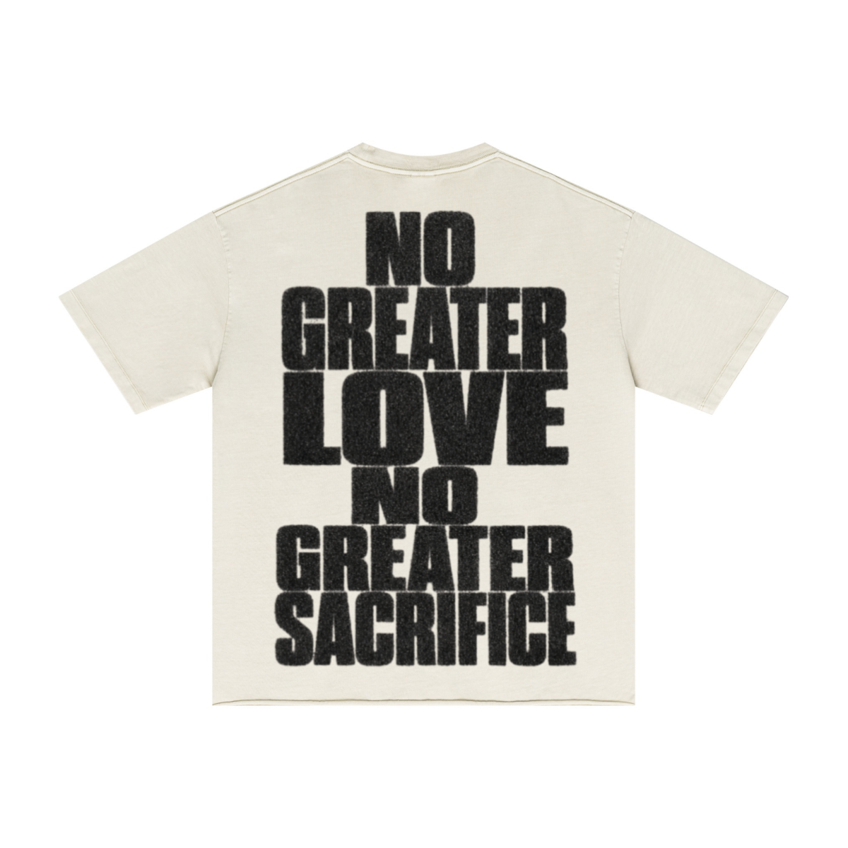 275GSM Men's Double-Yarn Raw-Edge Pigment-Wash T-Shirt Apricot