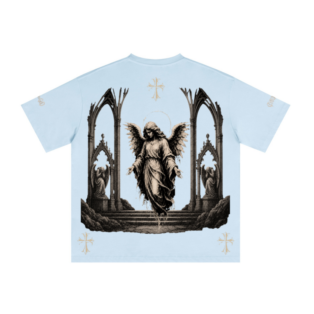 235GSM Men's Low-Shrink Cool-Touch Cotton T-Shirt Light blue