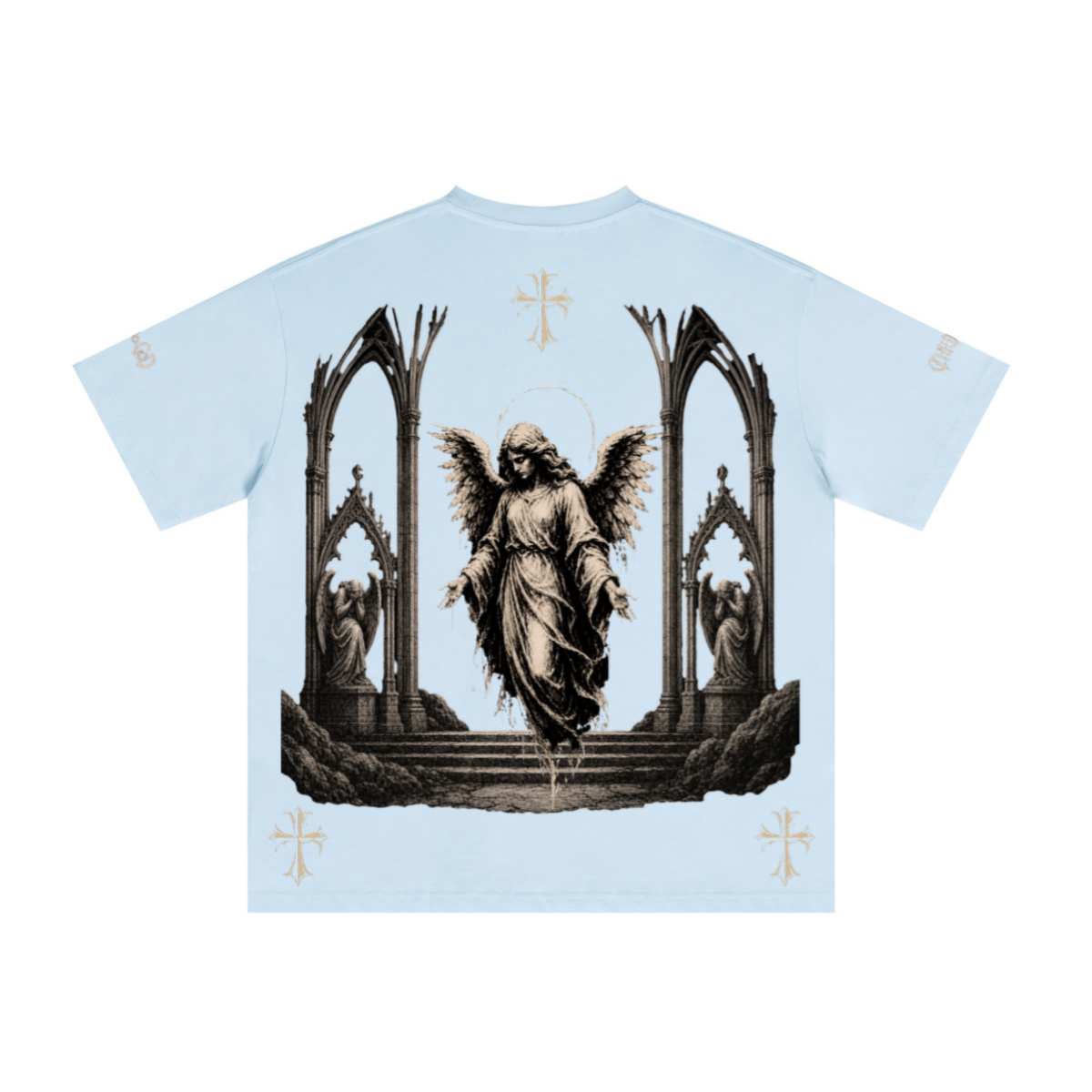 235GSM Men's Low-Shrink Cool-Touch Cotton T-Shirt Light blue